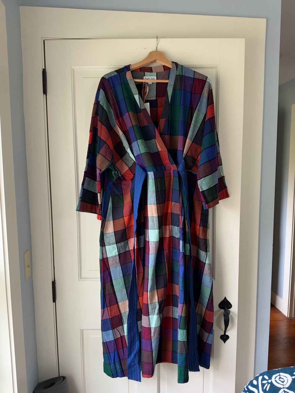 NWT Rujuta Sheth Tara Wrap Dress, Madras Chex,  Size XL/1X - Picture 5 of 8